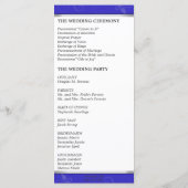 Trouwprogramma - Monogram Royal Blue Floral Programmakaart (Achterkant)