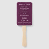 Trouwprogramma Moody Plum Floral en Vijg Handwaaier (Achterkant)