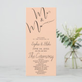 Trouwprogramma Mr & Mrs Minimalist Abrikoos (Staand voorkant)