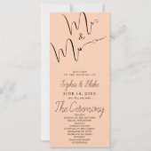 Trouwprogramma Mr & Mrs Minimalist Abrikoos (Voorkant)