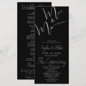 Trouwprogramma 'Mr & Mrs Minimalist Black' (Voorkant / Achterkant)