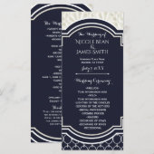 Trouwprogramma Nautisch Elegant Navy Wit Strand Programmakaart (Voorkant / Achterkant)