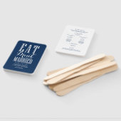 Trouwprogramma 'Navy Blue Eat Drink and Be Married Handwaaier (Niet-gemonteerd)