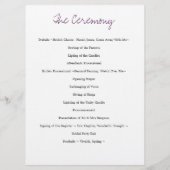 Trouwprogramma Paarse Gele Waterverf Dahlias Programmakaart (Achterkant)