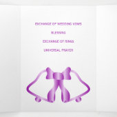 Trouwprogramma Paarse klokken en lint Drieluik Programma (Binnenkant midden)