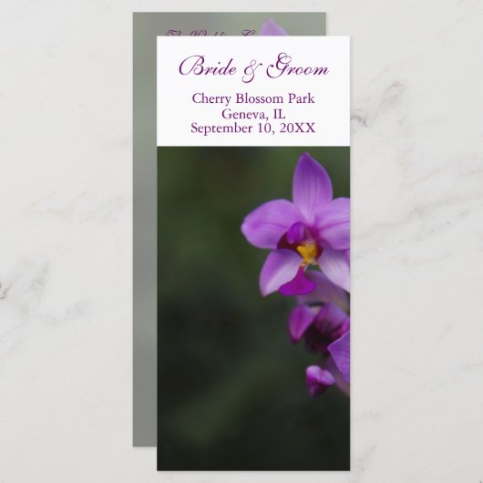Trouwprogramma - Paarse Orchidee Kaart (Voorkant / Achterkant)