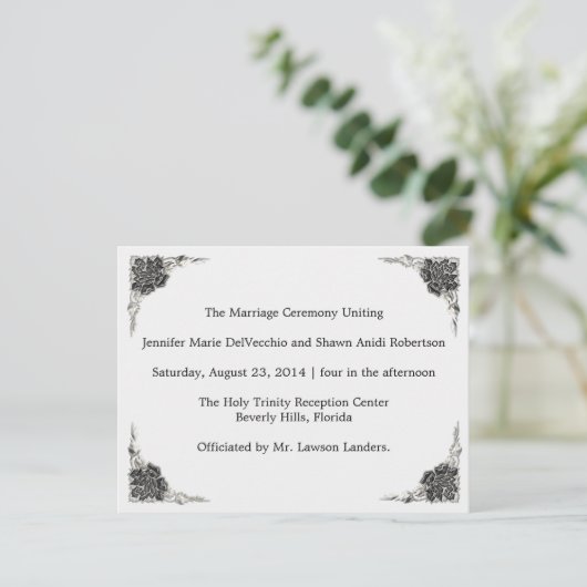 Trouwprogramma, pagina 1 van 2. briefkaart (Staand voorkant)