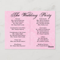 Trouwprogramma, pagina 1 van 2.