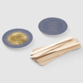 Trouwprogramma Pastel Hemels Goud Maan Handwaaier (Niet-gemonteerd)