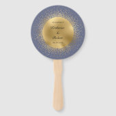 Trouwprogramma Pastel Hemels Goud Maan Handwaaier (Voorkant)