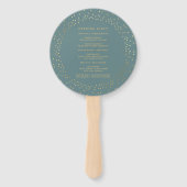 Trouwprogramma Pastel Hemels Goud Maan Handwaaier (Achterkant)