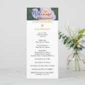 Trouwprogramma Pastel Roze Rozen Goud NAMEN Programmakaart (Staand voorkant)