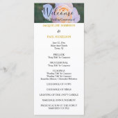 Trouwprogramma Pastel Roze Rozen Gouden NAMEN Programmakaart (Voorkant)