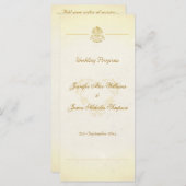 Trouwprogramma  perkament papier stijl programmakaart (Voorkant / Achterkant)