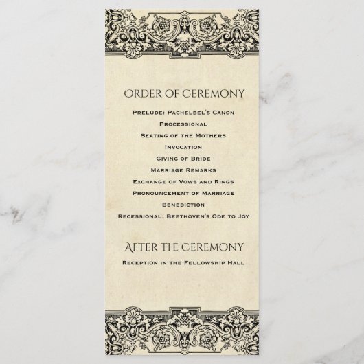   trouwprogramma programmakaart (Achterkant)