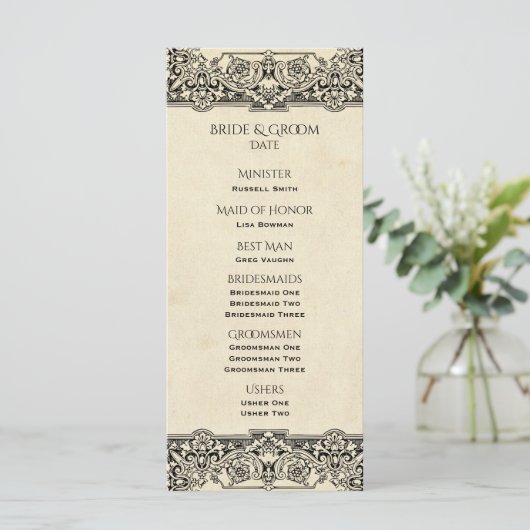   trouwprogramma programmakaart (Staand voorkant)