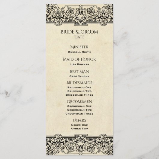   trouwprogramma programmakaart (Voorkant)