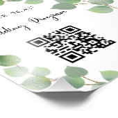 Trouwprogramma QR-code eucalyptus groen Foto Afdruk (Hoek)