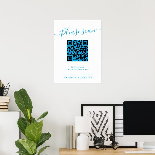 Trouwprogramma QR-codeposter Poster (Thuiskantoor)
