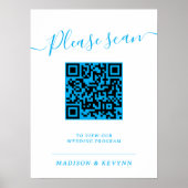 Trouwprogramma QR-codeposter Poster (Voorkant)