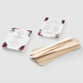 Trouwprogramma | Rich Burgundy Marsala Floral Handwaaier (Niet-gemonteerd)