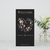 Trouwprogramma-Roos Gouden Bloemen met een Hart (Staand voorkant)