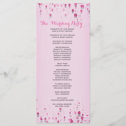 Trouwprogramma | Roos Petal Pink Programmakaart (Achterkant)