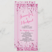 Trouwprogramma | Roos Petal Pink Programmakaart (Voorkant / Achterkant)