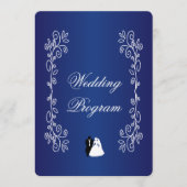 Trouwprogramma Royal Blue Coloured Bruid Groom Programmakaart (Voorkant)