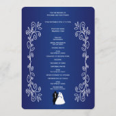 Trouwprogramma Royal Blue Coloured Bruid Groom Programmakaart (Achterkant)