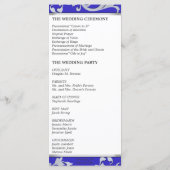 Trouwprogramma - Royal Blue Silver Sparkle Swirl Programmakaart (Achterkant)