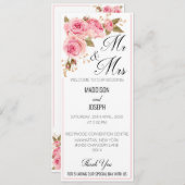 Trouwprogramma Roze Blush Kaart (Voorkant / Achterkant)