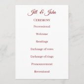 Trouwprogramma Roze Goud Ceremonie Gebogen Glitter Programmakaart (Achterkant)
