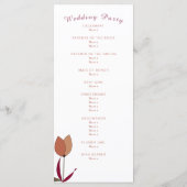 Trouwprogramma roze liefde hart bloem programmakaart (Achterkant)