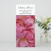 Trouwprogramma - Roze Rose Kaart (Staand voorkant)