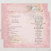 Trouwprogramma roze wit grillig (Voorkant / Achterkant)