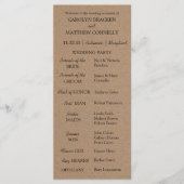 Trouwprogramma | rustiek kraftpapier programmakaart (Voorkant)