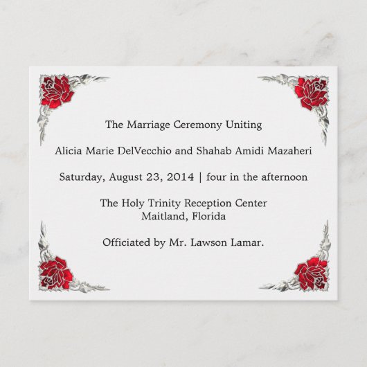 Trouwprogramma Shalicia Briefkaart (Voorkant)