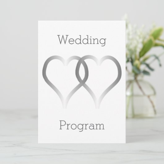 Trouwprogramma Silver Hearts Programmakaart (Staand voorkant)