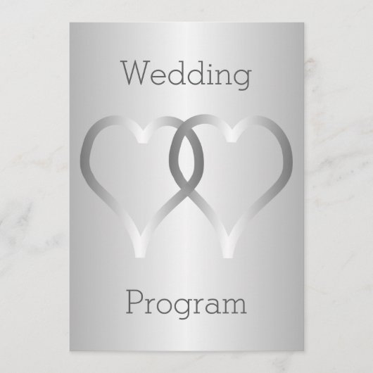 Trouwprogramma Silver Hearts Programmakaart (Voorkant)