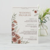Trouwprogramma Sjabloon | Elegante Bloemige Trouw Kaart (Staand voorkant)