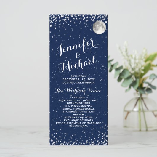 Trouwprogramma | Sterrennacht Programmakaart (Staand voorkant)
