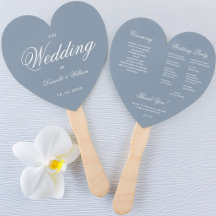 Trouwprogramma Stofblauw Hart Elegant Schrift