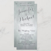 Trouwprogramma | Subtiele zilveren highlights Programmakaart (Voorkant / Achterkant)