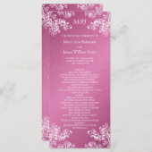 Trouwprogramma Swirls 2 Roze Programmakaart (Voorkant / Achterkant)