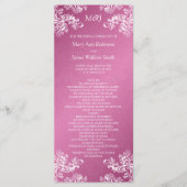 Trouwprogramma  Swirls 2 Roze Programmakaart (Voorkant)