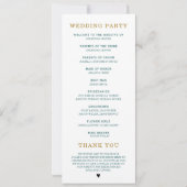 Trouwprogramma Teal en Goud Sjabloon Kaart (Achterkant)