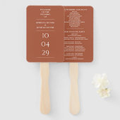 Trouwprogramma Terracotta Speciale Datum Handwaaier (Voorkant en achterkant)