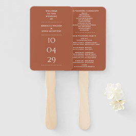 Trouwprogramma Terracotta Speciale Datum Handwaaier