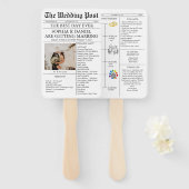 Trouwprogramma-tijdlijnwaaier met krant handwaaier (Voorkant en achterkant)